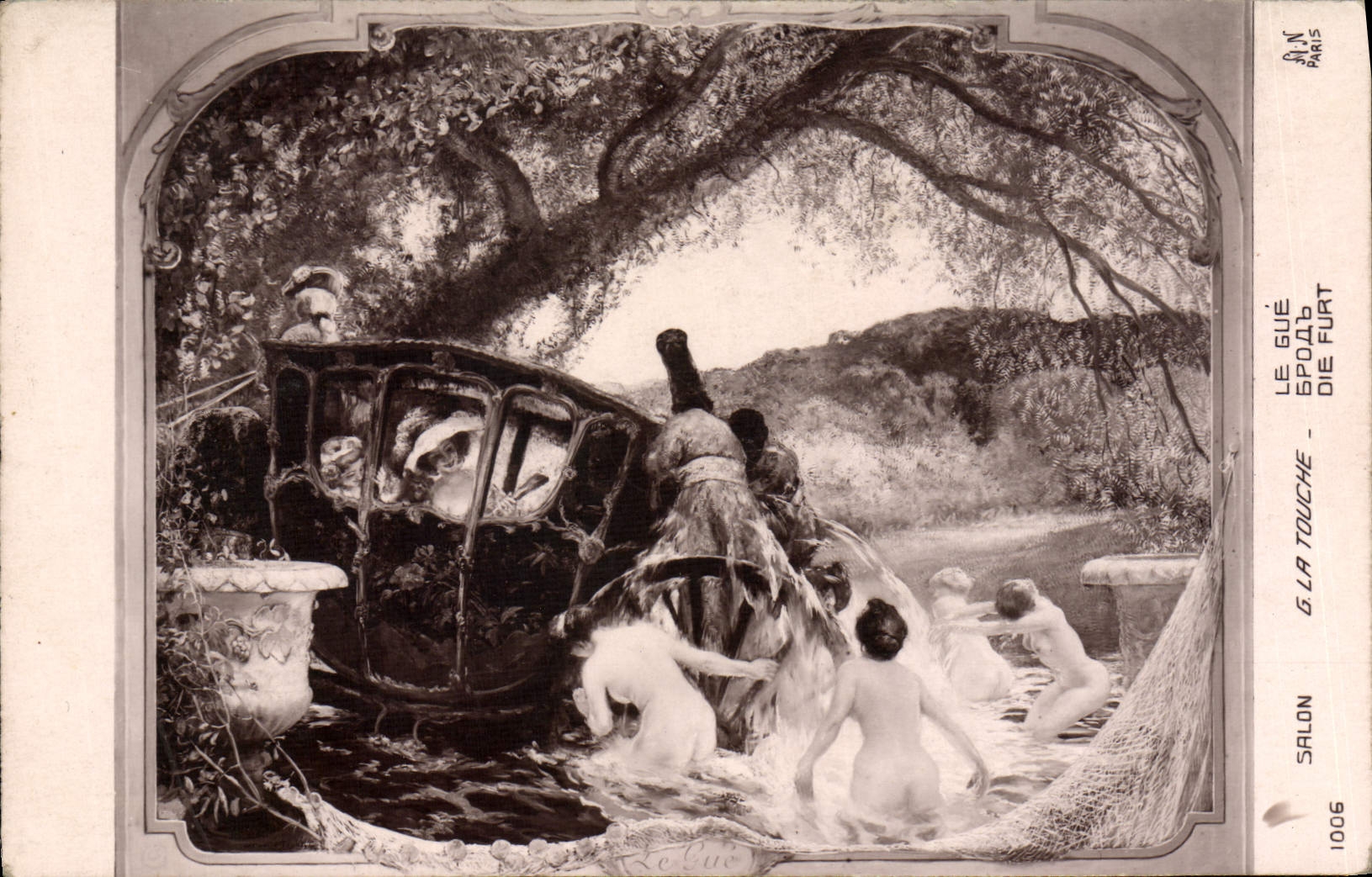 Bathers and carriage in a landscape — G. La Touche — Salon 1006