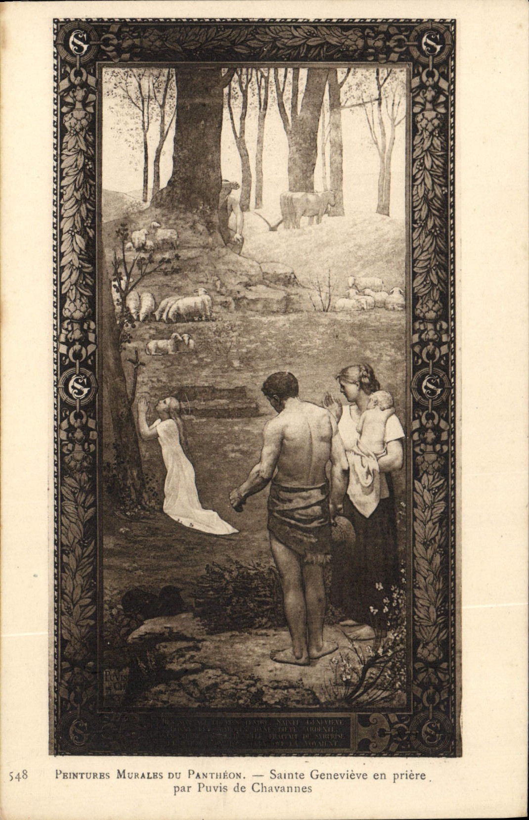 CPA Printures Murales Du Pantheon Sainte Genevieve en priere Puvis de Chavannes Paris 