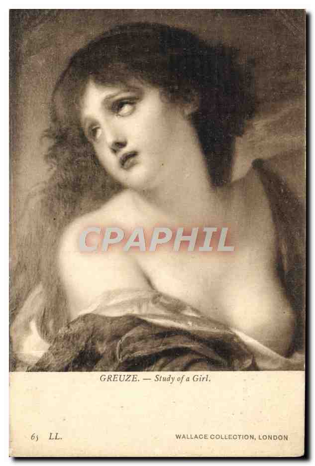 CPA Greuze Study of a Girl Wallace Collection London