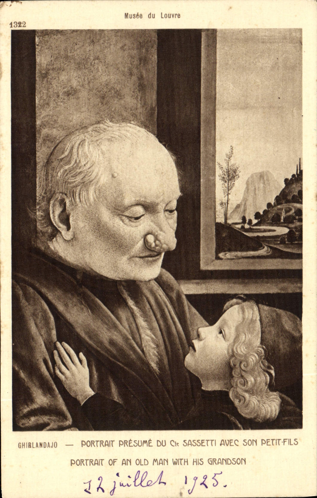 CPA Musee Du Louvre ghirlandajo Portrait presume du Cte Sassetti avec son petit fils 