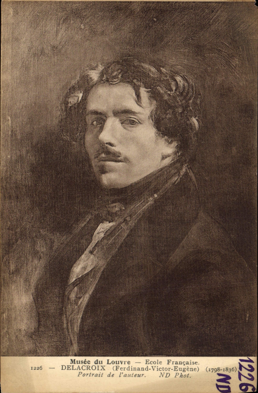 CPA Musee du Louvre Ecole Francaise Delacroix Portrait de l'auteur