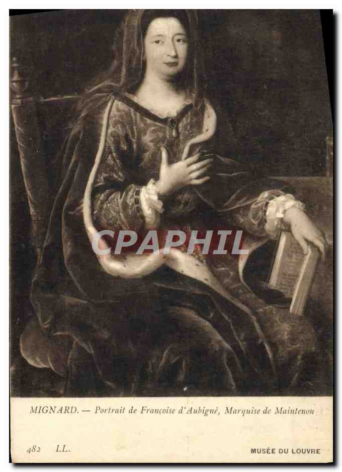 CPA Musee Du Louvre Mignard Portrait de Francoise d'Anbigue Marquise de Maintenon