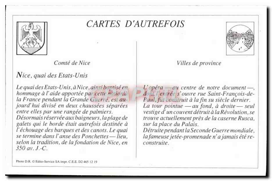 NICE — Le Quai des États-Unis et la Jetée-Promenade — Édito-Service SA, n° 184 — Verso