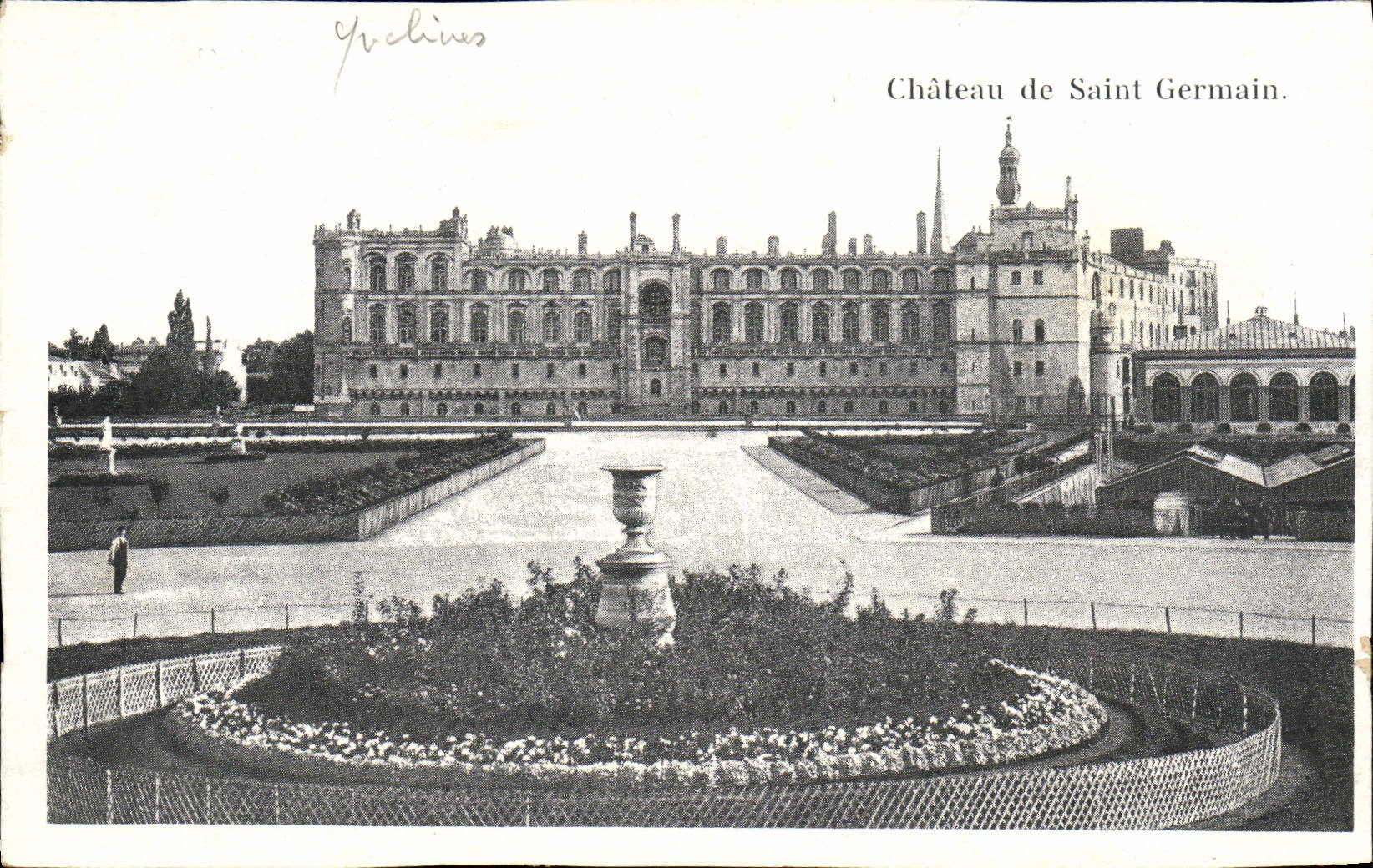 Château de Saint Germain — vue du parc avec fontaine — éditeur non identifié