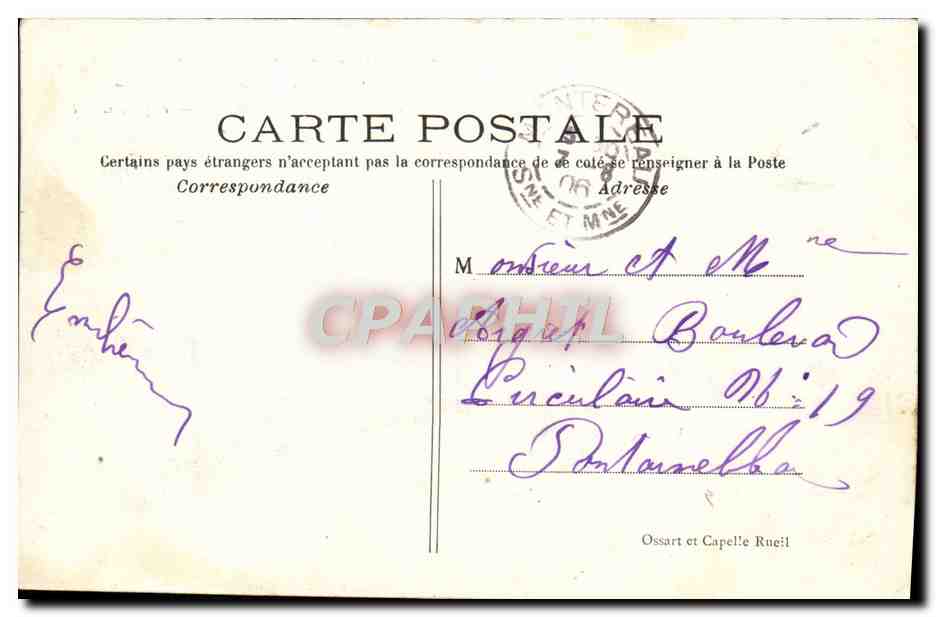 CPA Rueil Le Chateau de la Malmaison — Verso