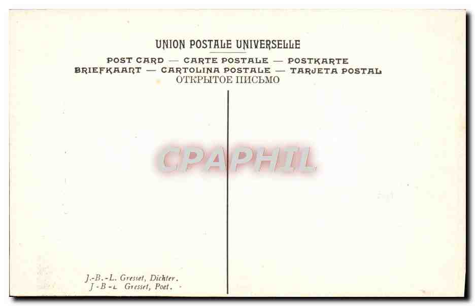CPA Tocque Musee De Versailles Gresset Poete — Verso
