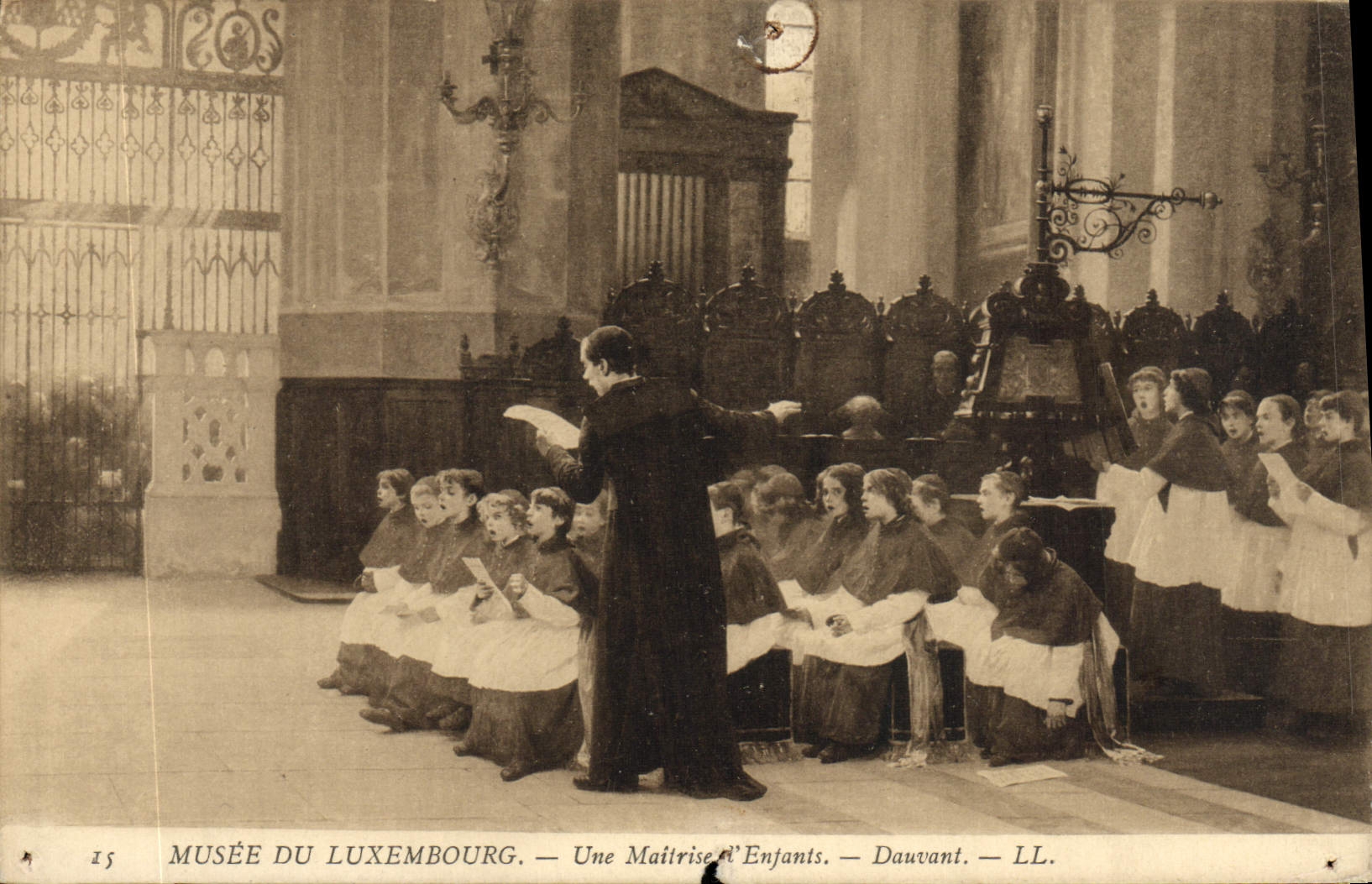 Antike Ansichtskarte Musée du Luxembourg Eine Kindermeisterwerke Dauvant