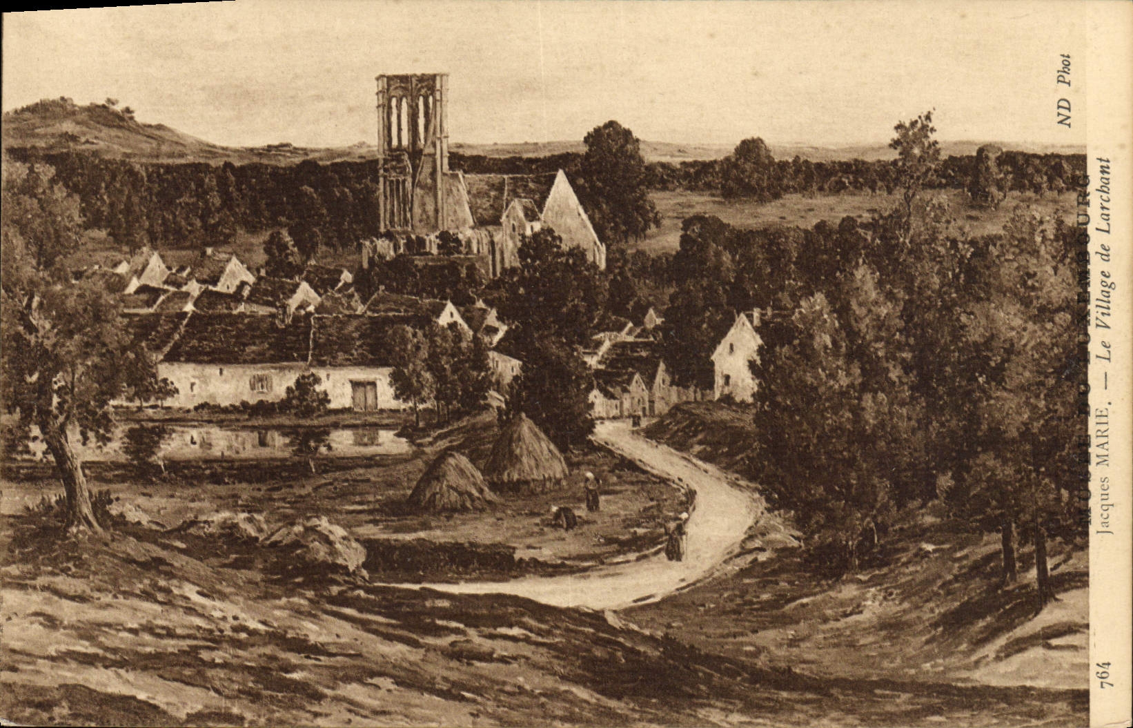 CPA Jacques Marie Le Village de Larchant Paris Musee du Luxembourg