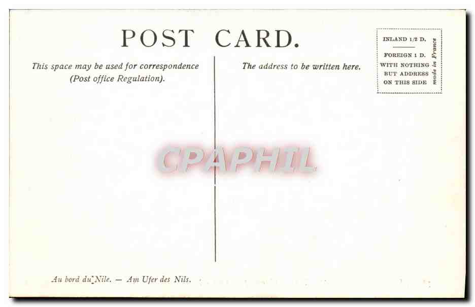 CPA Marilhat Prosper On the Nile Egypte Wallace Collection London — Verso