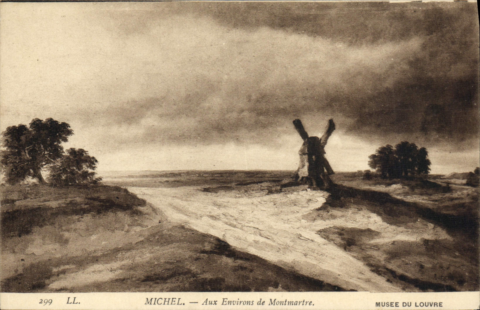 CPA Michel Aux environs de Montmartre Paris Musee du Louvre moulin a vent