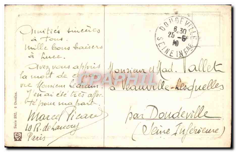 CPA Chaumiere  — Verso