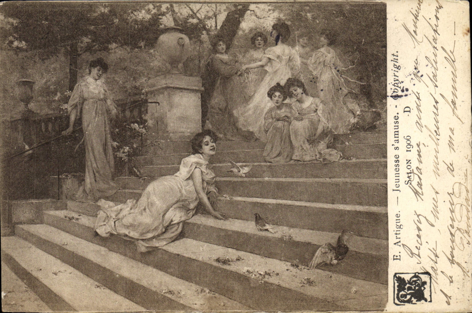 CPA Artigue Jeunesse Amuse Salon 1906