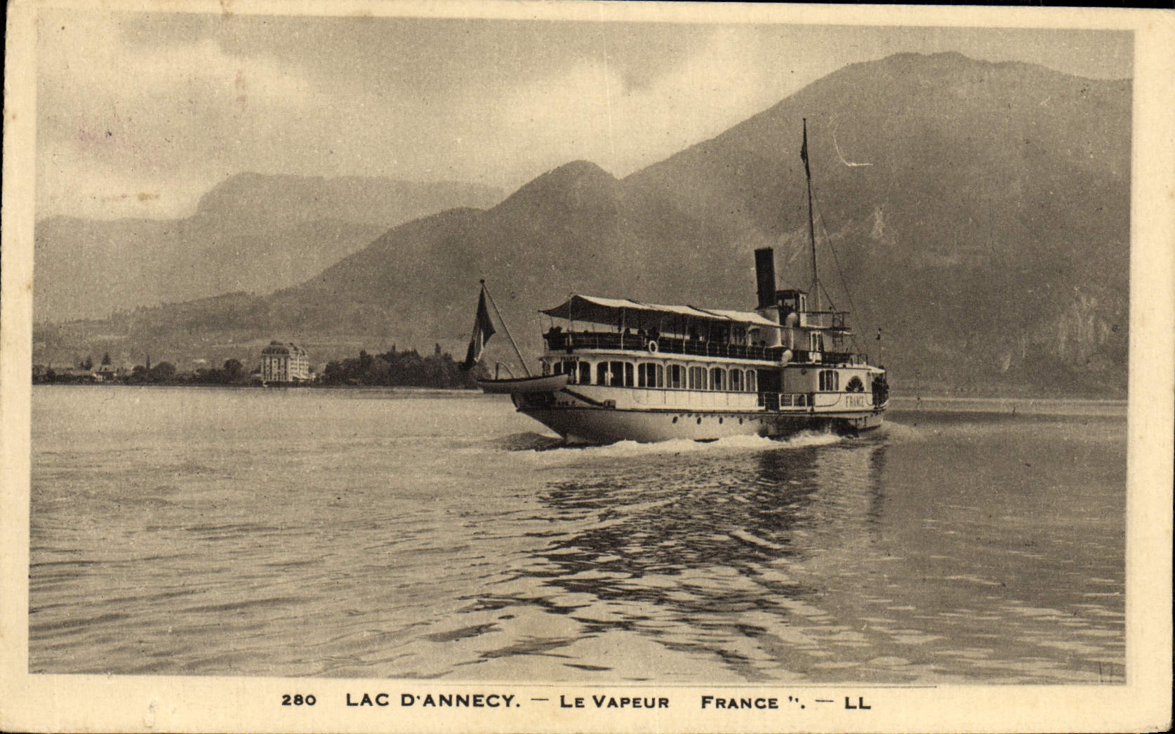 Lac d'Annecy — Le vapeur France — LL, n° 280