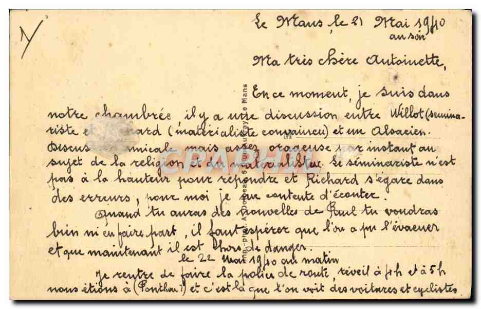 Le Mans — La Sarthe et les Quais — CPAPHIL DD 60 — Verso