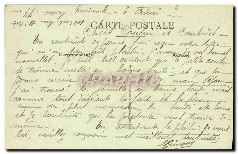 CPA Lyon La Prefecture — Verso