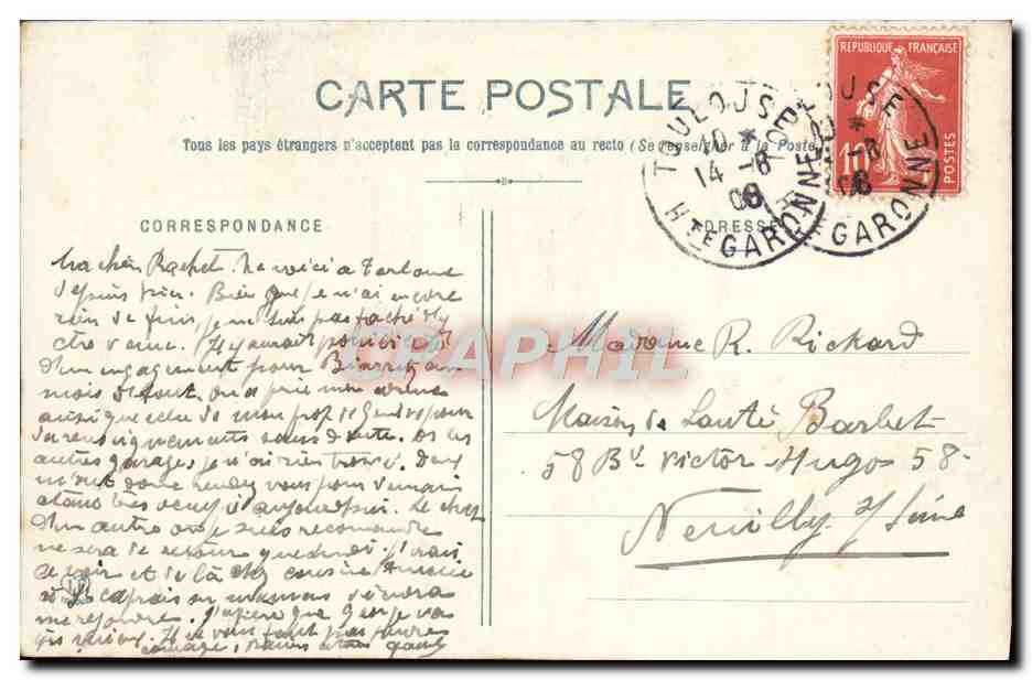 CPA Toulouse Fontaine Du Jardin Des Plantes et monument Silvestre — Verso