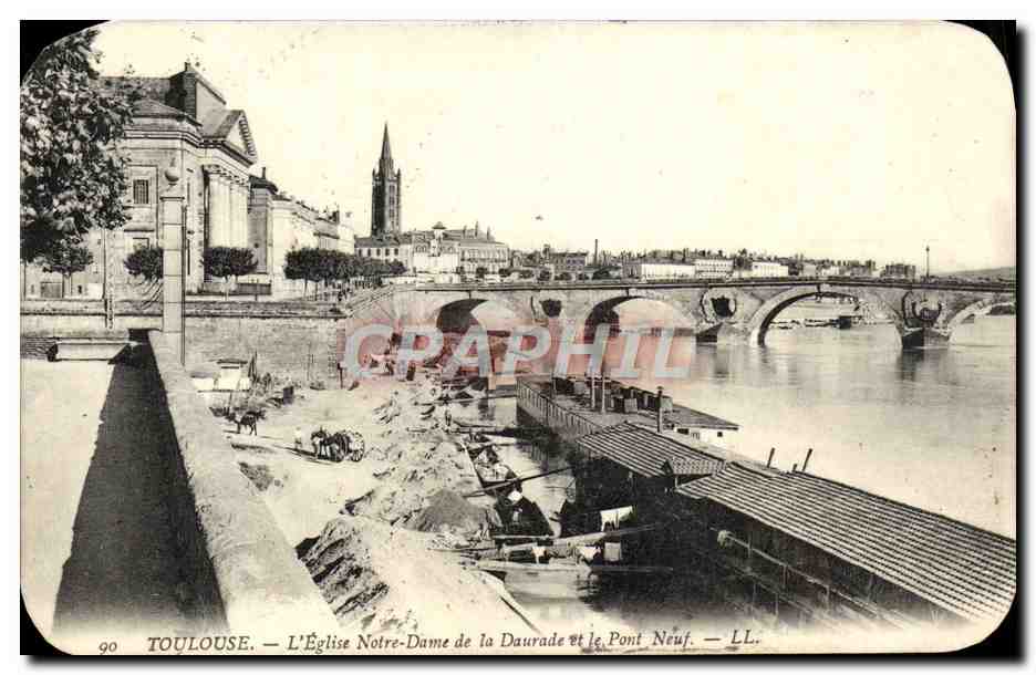 CPA Toulouse L'Eglise Notre Dame De la Daurade et le Pont
