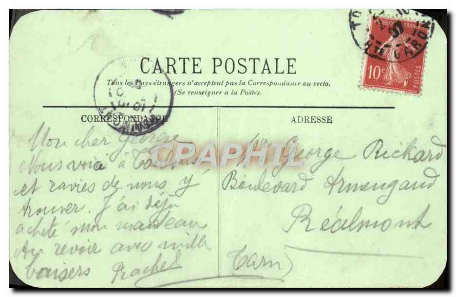 CPA Toulouse L'Eglise Notre Dame De la Daurade et le Pont — Verso