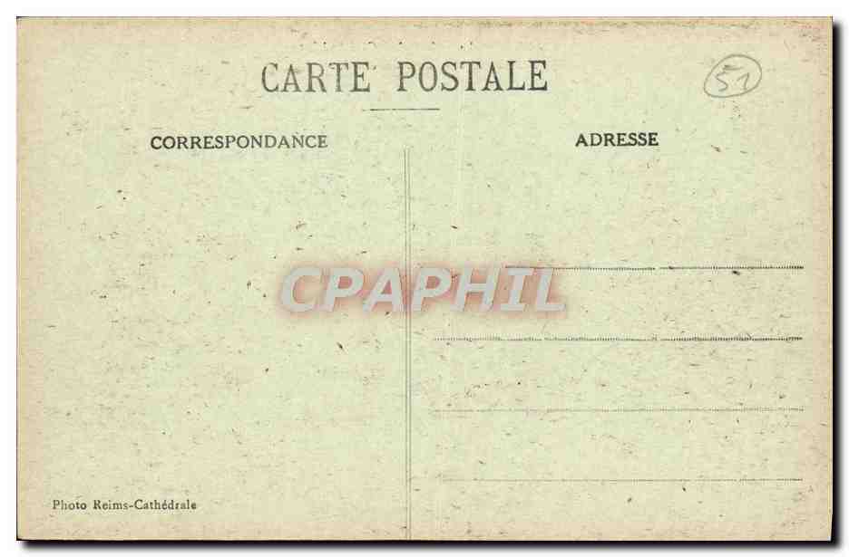 CPA Reims La Cathedrale cote Sud Est Militaria — Verso