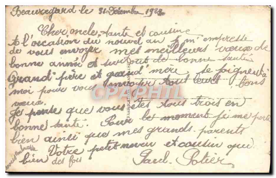 CPA Bonne Annee — Rückseite