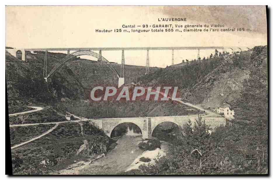 CPA L'Auvergne Cantal Garabit Vue Generale Du Viaduc