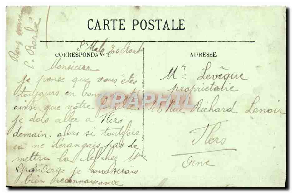 Saint-Malo — La Grande Plage et le Casino — LL. — N° 141 — Reverso