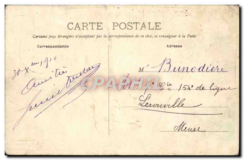 CPA Rouen Le Jardin des Plantes — Verso