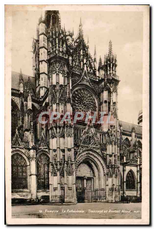 Évreux - La Cathédrale. Transept et Portail Nord.