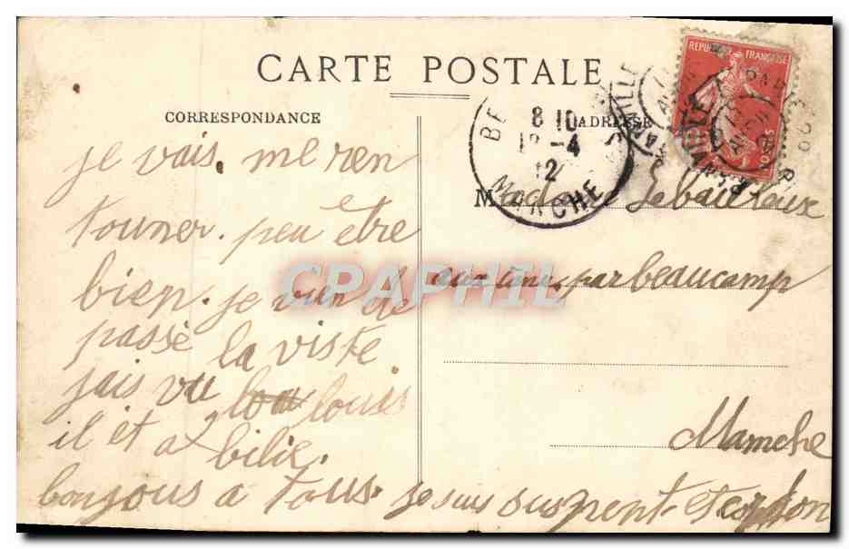 CPA Granville Le Plat Gousset et le Casino a mer haute — Verso