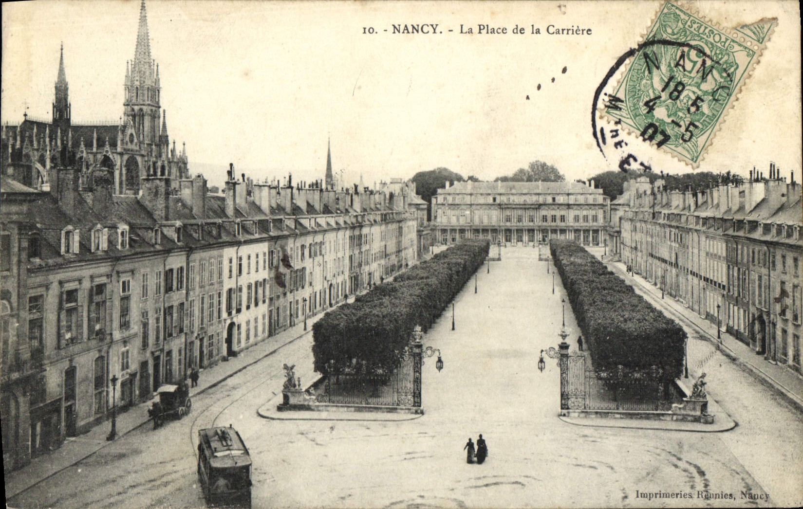 CPA Nancy La Place de la Carriere Tramway
