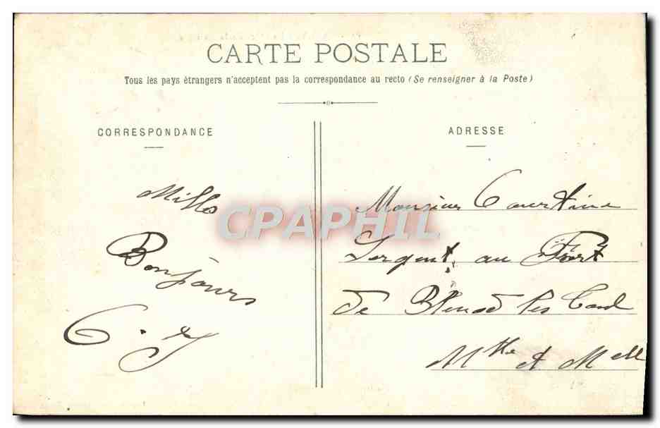 CPA Nancy La Place de la Carriere Tramway — Verso