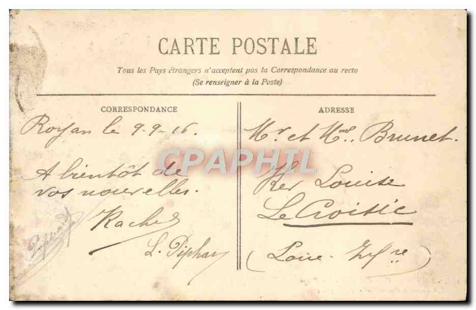 CPA Royan Cote D'Argent La Plage Les villas a Pontaillac — Rückseite
