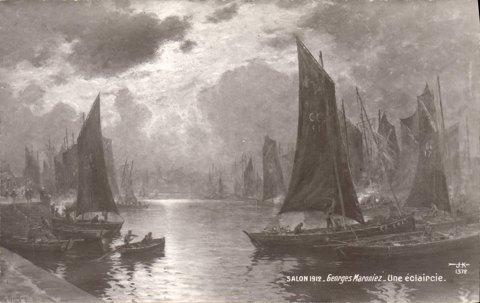 CPA Salon 1912 Georges Maroniez Une Eclaircie Bateaux de peche