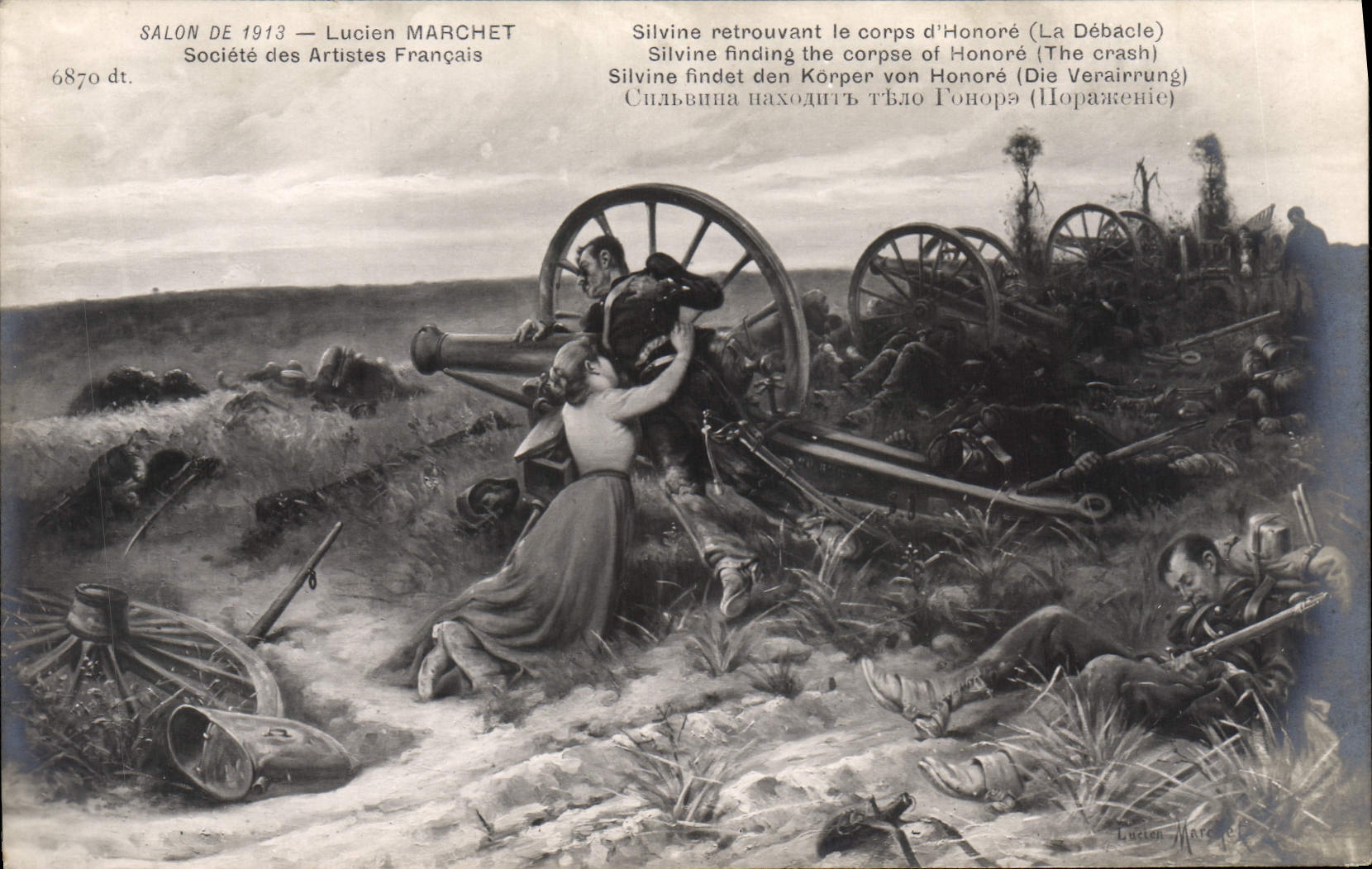 CPA Salon 1913 Lucien Marchet Silvine retrouvant le cors d'Honore