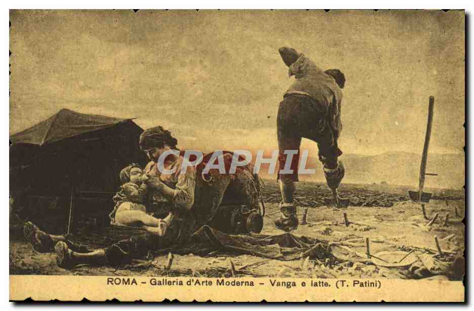 CPA Roma Galleria d'Arte Moderna Vanga a latte Patini