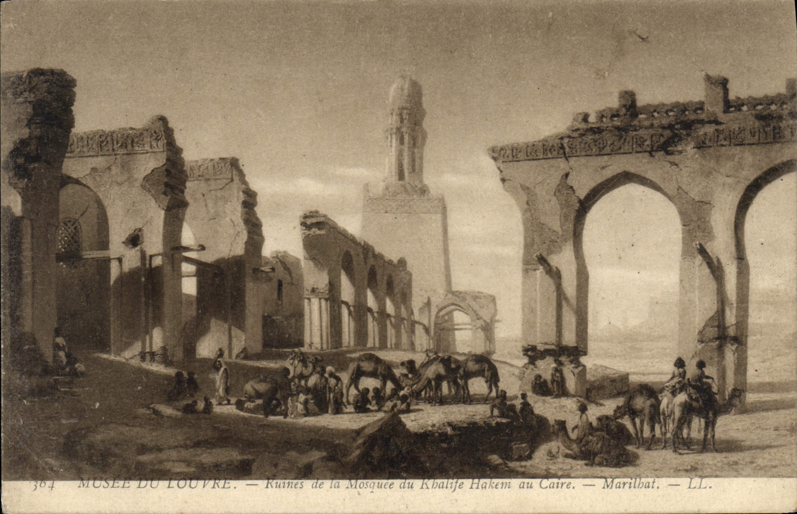 CPA Musee du Louvre Ruines de la mosquee du khalife au Caire Marilhat Egypte