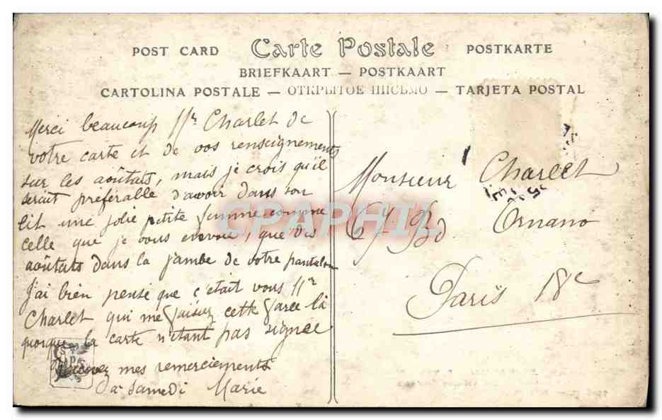 CPA Salon 1911 Vasarri Ablutions  — Verso