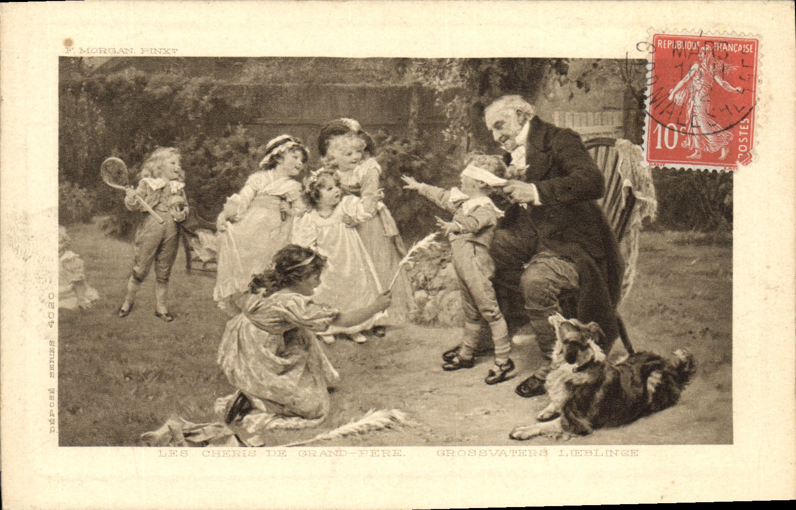 CPA Les cheris du grand pere Morgan chien Tennis Colin Maillard