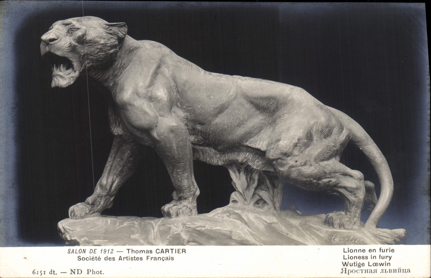 CPA Salon De 1912 Thomas Cartier Lionne en furie Lion