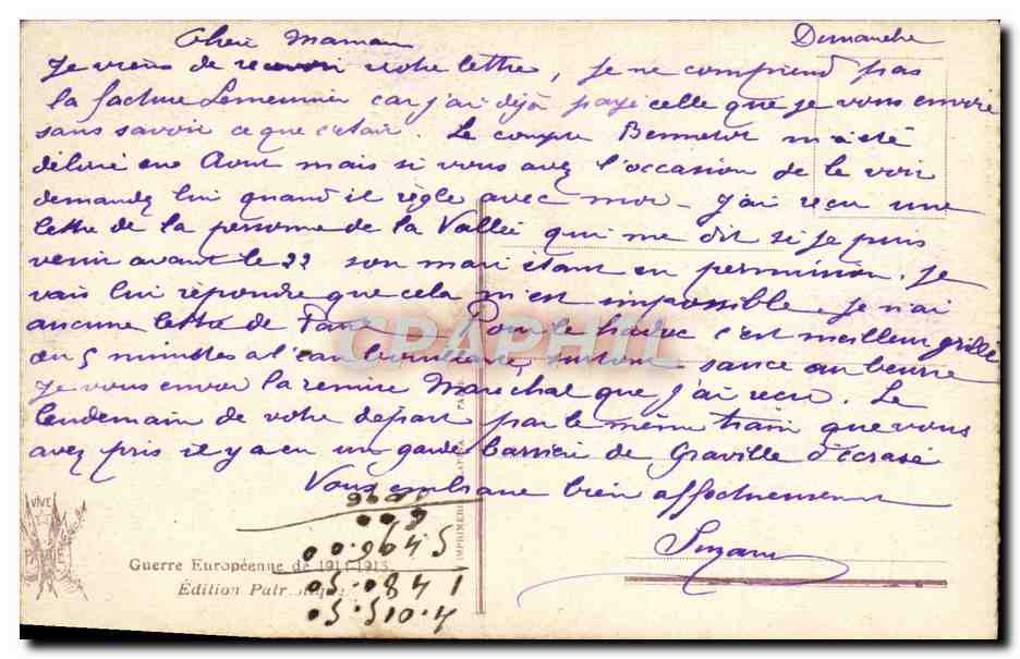 CPA Fouqueray Combat Naval d'ambland la fin du Blucher Bateau  — Verso