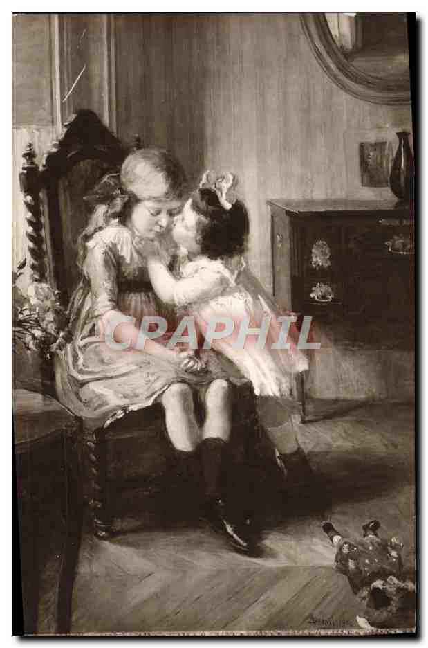 CPA Salon De 1914 Mlle angele Denvil Consolation Enfants