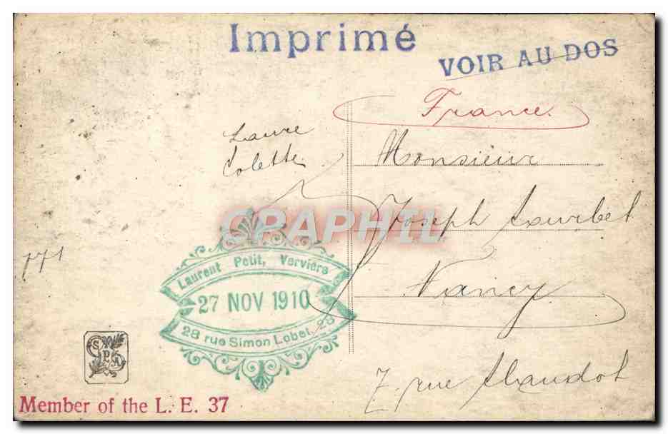 CPA Cauvy Salon Travestissement Salon 1910 Eventail — Verso