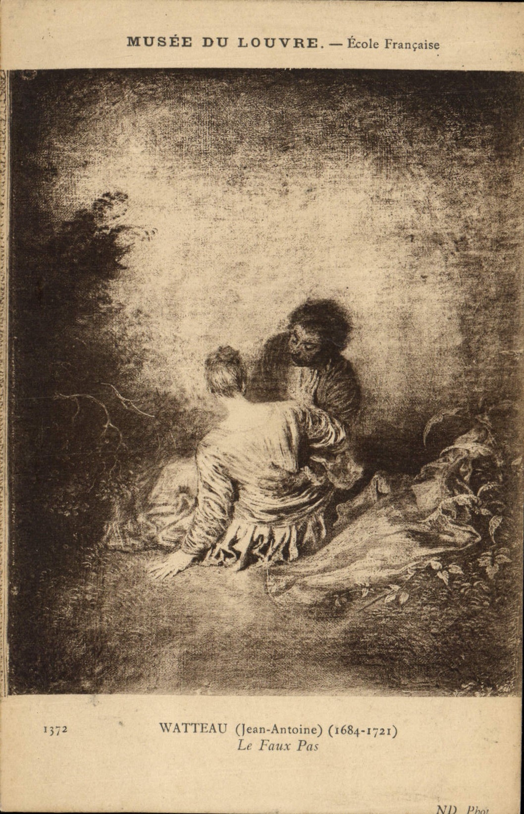 CPA Musee Du Louvre Ecole Francaise Watteau Le Faux Pas