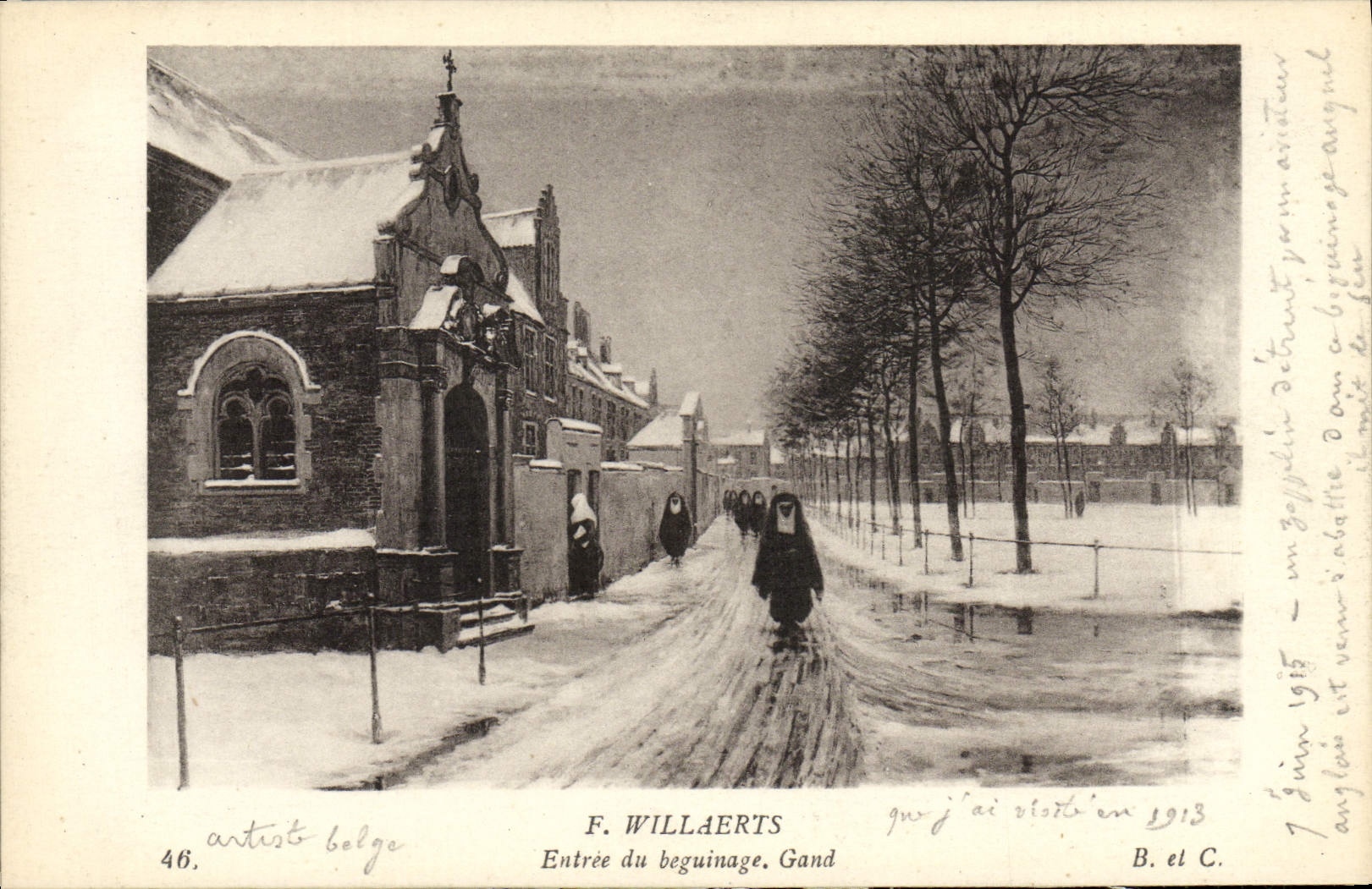 CPA F Willaerts Entree Du Beguinage Gand