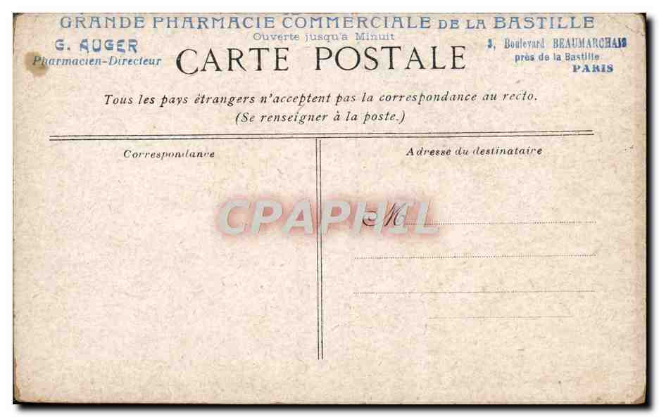 CPA Depot Des Pilules Tao Purgatives Depuratives Antibilieuses La Charge De Rezonville Morot  — Verso