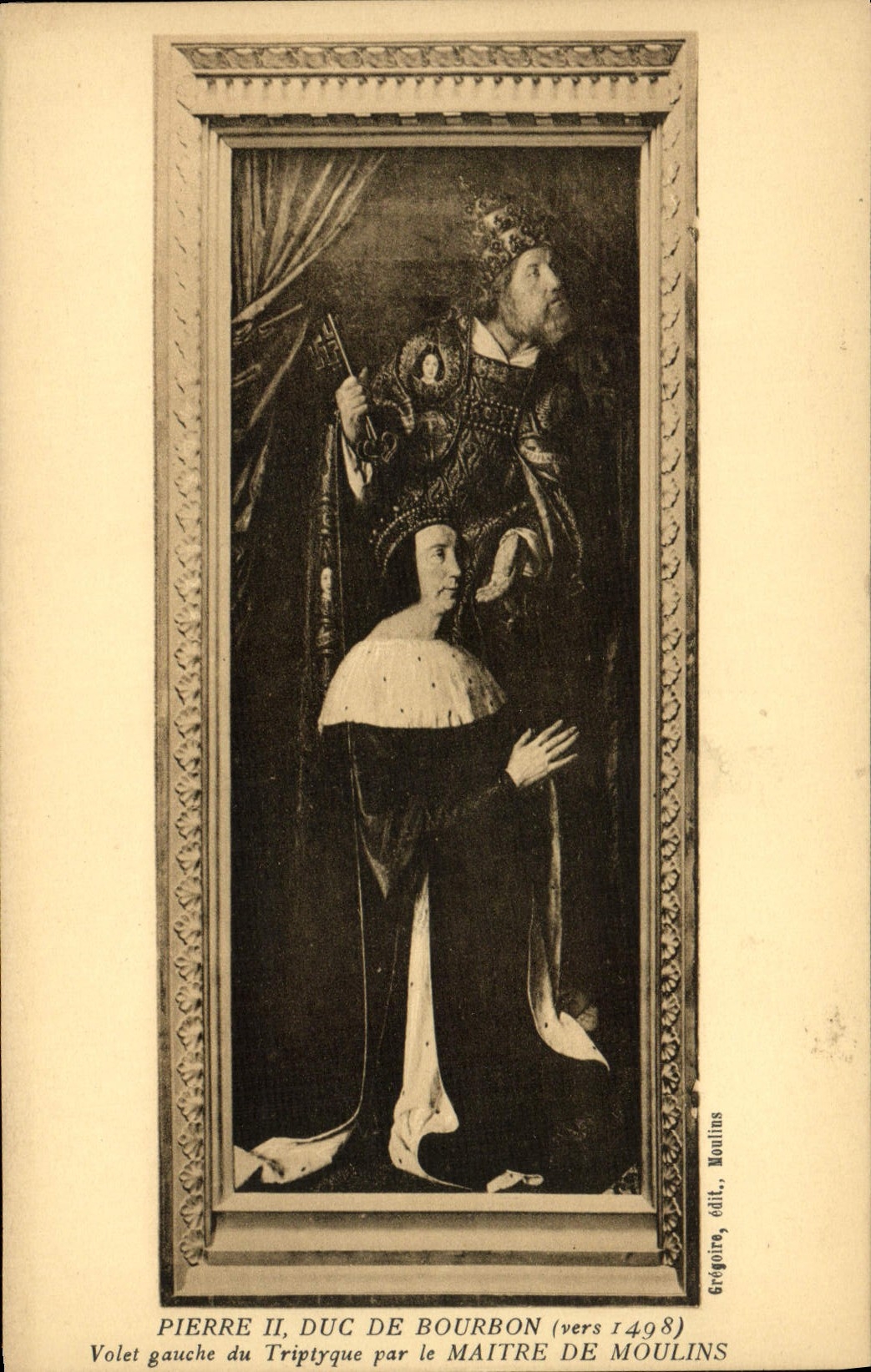 CPA Pierre Duc De Bourbon Volet Gauche Du triptyque par le maitre de Moulins