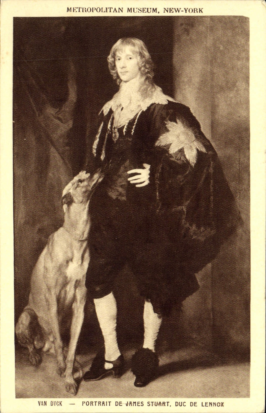 CPA Metropolitan Museum New York Portrait de James Stuart Duc de Lennox Chien 