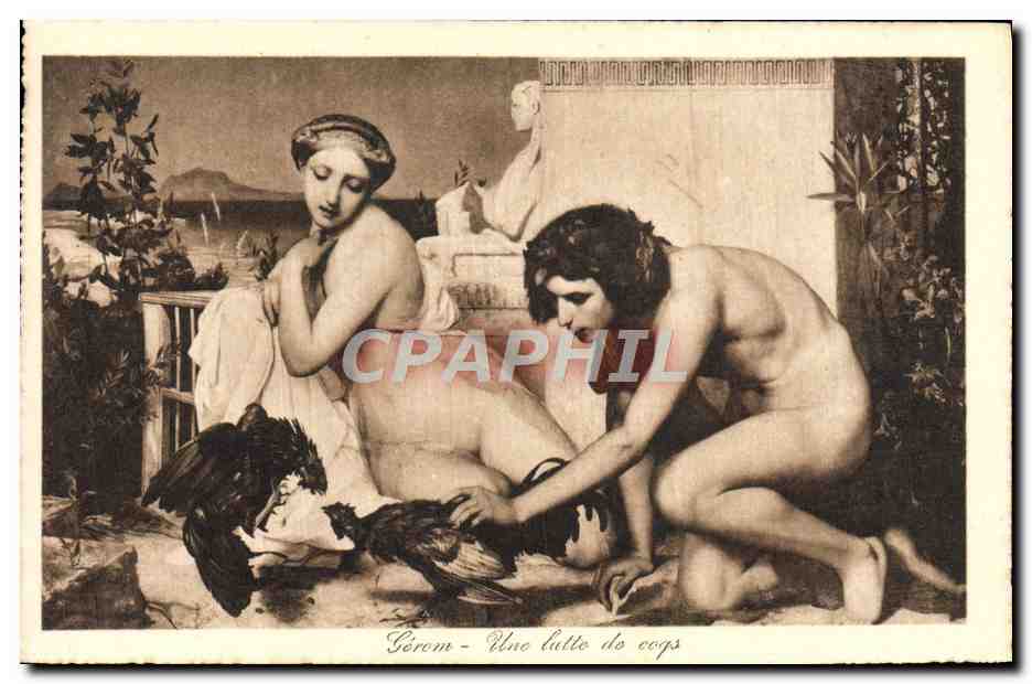 CPA Geron Plne Lutte De Coqs