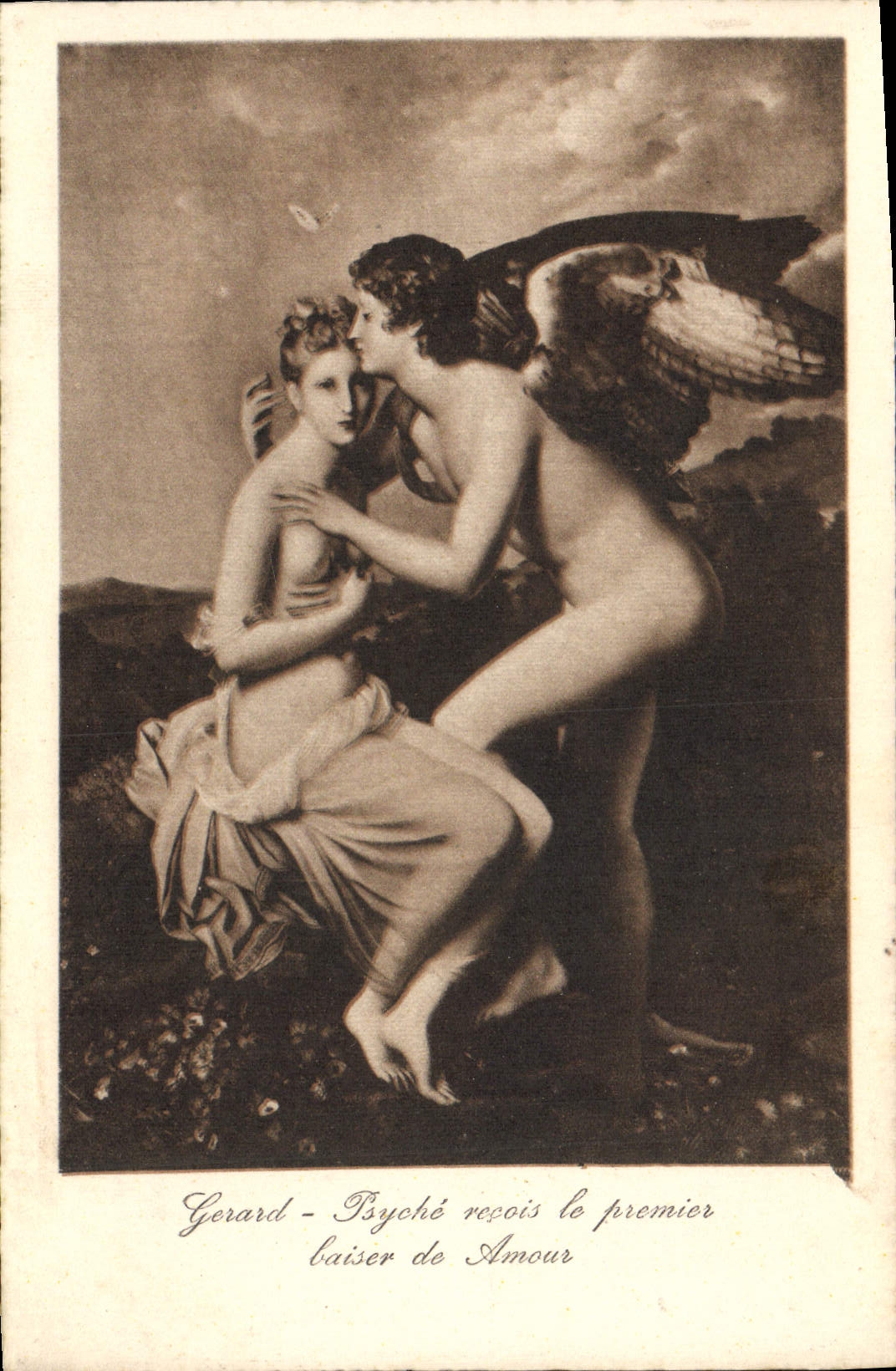 CPA Gerard Psyche recoit Le Premier baiser De Amour