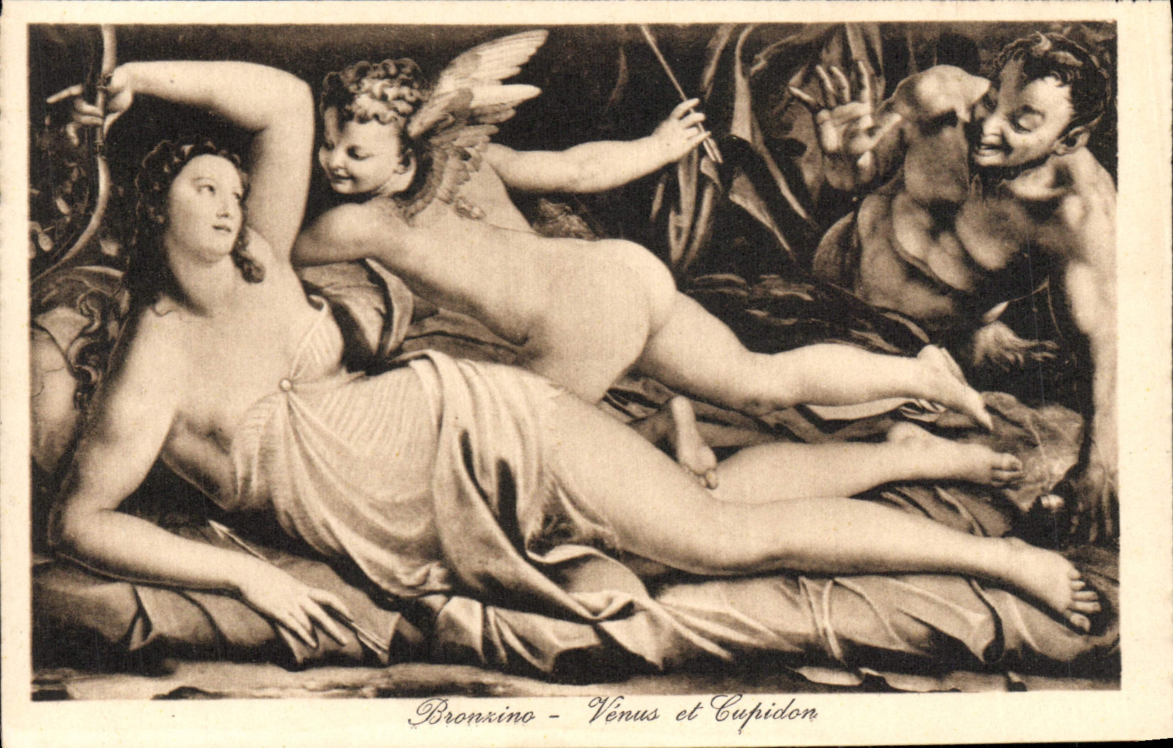 CPA Bronzino Venus Et Cupidon Ange Diable